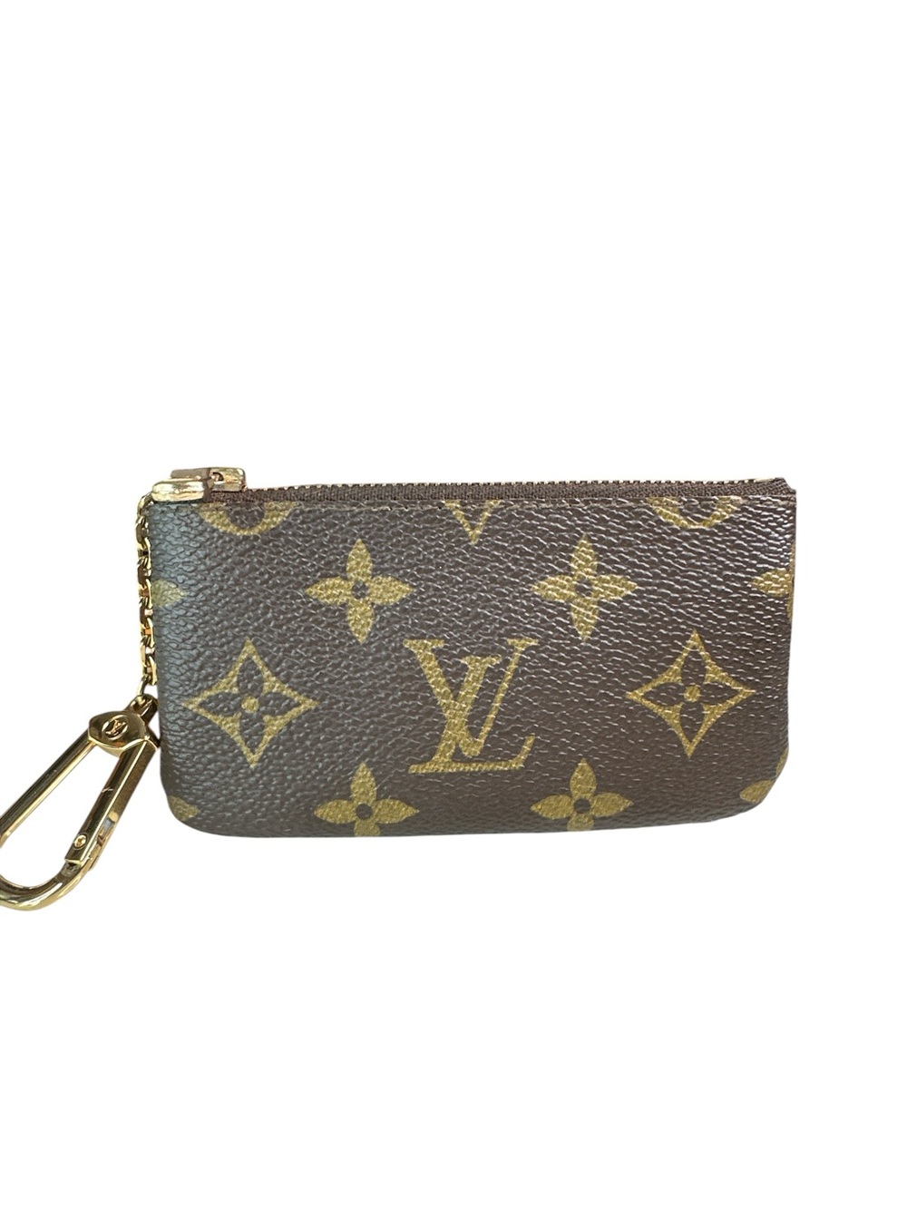 Louis Vuitton Monogram Canvas Key Pouch in Brown and Gold